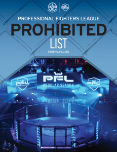 Professional Fighters League 2025 Prohibited List cover image.