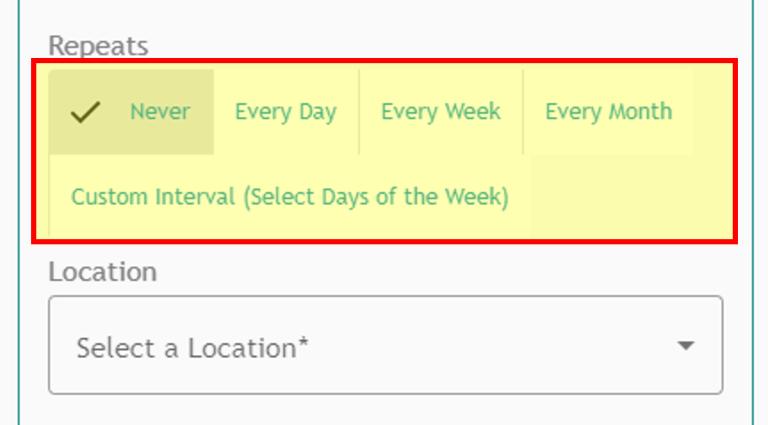Athlete Connect "Repeats" option highlighted screenshot.